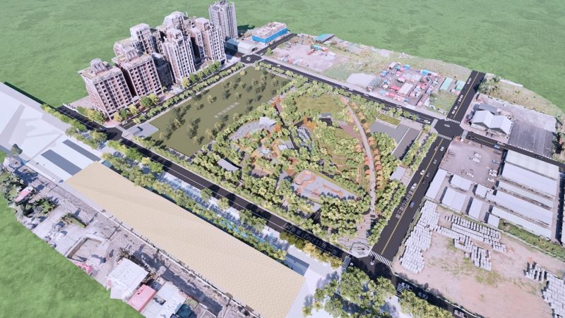 《圖說》鳳鳴公四公園預計117年完工，將成為新北指標性特色公園。圖為完工模擬示意圖。〈工務局提供〉