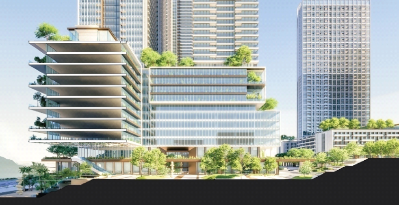 《圖說》地面層及人工平台地景開放空間串聯示意圖。〈捷運局提供〉