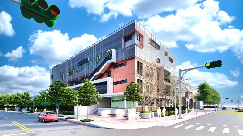 《圖說》義學國中多功能體育館完工示意圖。〈工務局提供〉