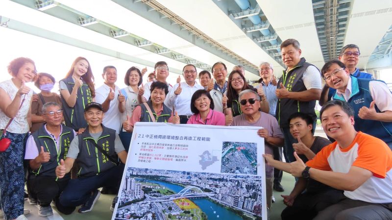 侯友宜走訪永和督導建設 永平國小操場啟用、川端橋打造雙北藝文新廊帶 6 《圖說》中正橋周邊環境整合再造工程。〈民政局提供〉