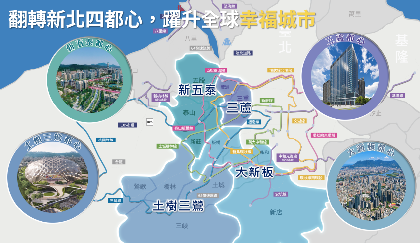 《圖說》翻轉新北四都心，躍升全球幸福城。〈城鄉局提供〉