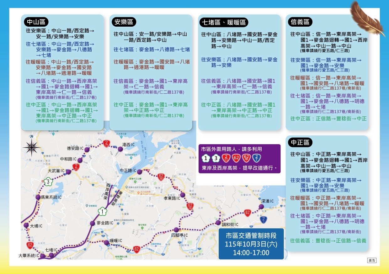 2026基隆國際海洋老鷹嘉年華活動  基警實施交通管制
